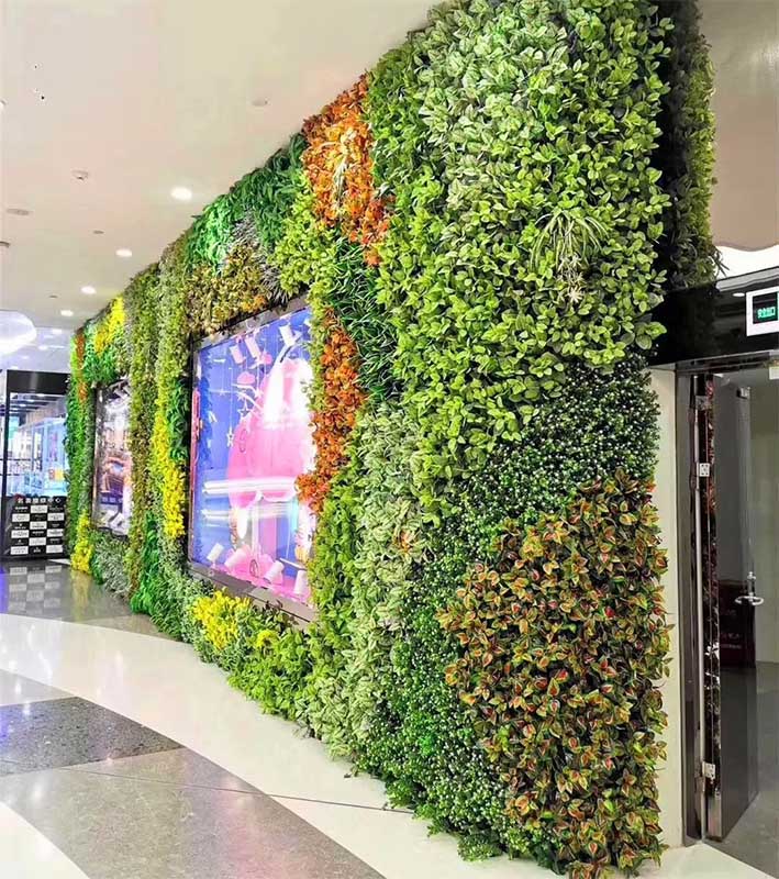 artificial vertical garden in shopping mall
